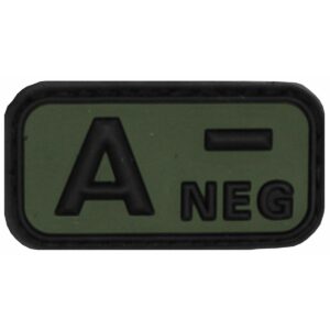 3D Nášivka krvnej skupiny A- negativ na suchý zips