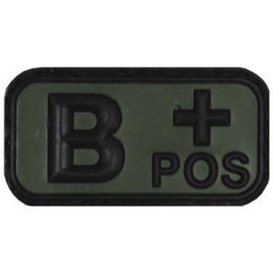 3D Nášivka krvnej skupiny B+ positive na suchý zips