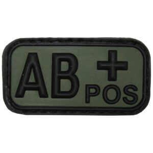 3D Nášivka krvnej skupiny, AB+, pozitív, na suchý zips