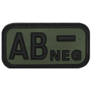 3D Nášivka krvnej skupiny, AB-, negatív, na suchý zips