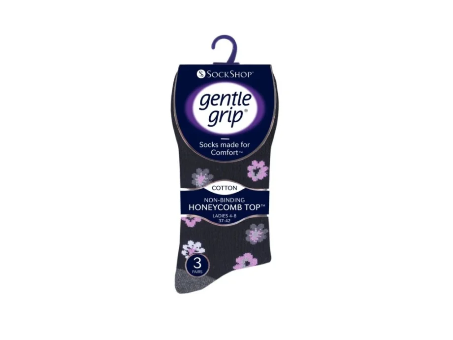 Gentle Grip | Dámske ponožky, 3 páry, Floral