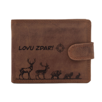 Kožená peňaženka - Lovu zdar, svetlohnedá