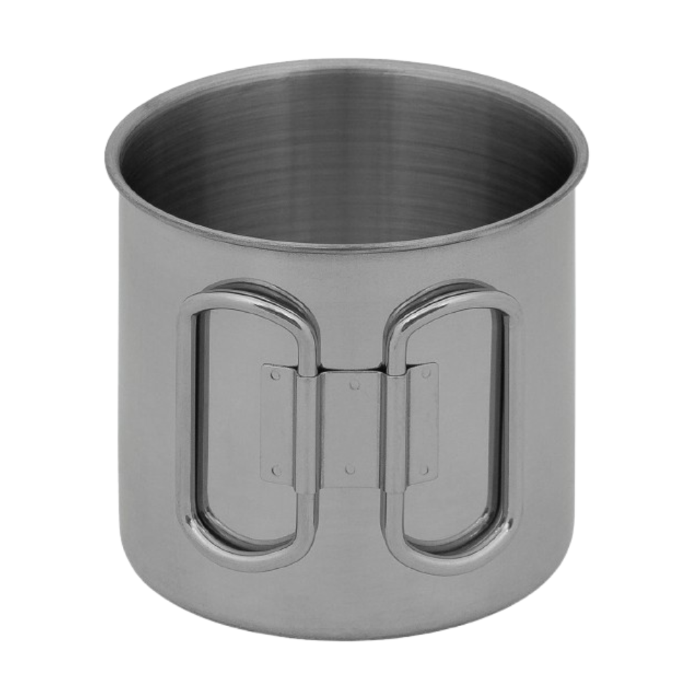 Fox Outdoor 450 ml – nerezový hrnček skladacie rukoväte